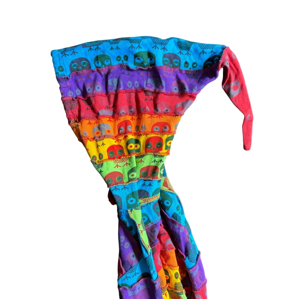 Boho Rainbow Owl Patchwork Hoodie Pixie Hood Hipp… - image 7